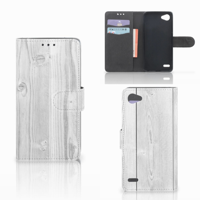 LG Q6 | LG Q6 Plus Book Style Case White Wood