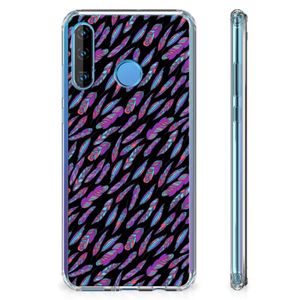 Huawei P30 Lite Doorzichtige Silicone Hoesje Feathers Color