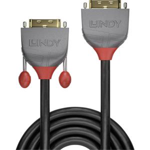 LINDY 36230 DVI-kabel DVI Verlengkabel DVI-D 24+1-polige stekker, DVI-D 24+1-polige bus 0.50 m Zwart