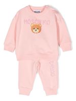 Moschino Kids survêtement en coton à logo brodé - Rose