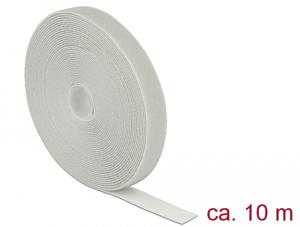 Delock 18281 Klittenband op rol L 10 m x B 20 mm grijs