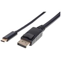 Manhattan USB 2.0 Adapter [1x USB-C stekker - 1x DisplayPort stekker] USB-C auf DisplayPort-Kabel Stecker/Stecker 4K@60Hz-Ausgangssignal 2 m schwarz 2.00 m - thumbnail