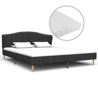 vidaXL Bed met matras stof donkergrijs 160x200 cm