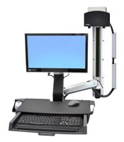 Ergotron StyleView Sit-Stand Combo Monitor-wandbeugel 1-voudig 25,4 cm (10) - 61,0 cm (24) Aluminium (gepolijst) In hoogte verstelbaar, Toetsenbordhouder, - thumbnail