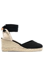 Castañer espadrilles compensées à lacets - Noir