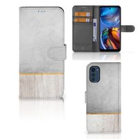 Motorola Moto E32 | Moto E32s Book Style Case Wood Concrete