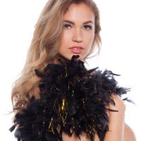 Boa zwart met goudkleurige folie