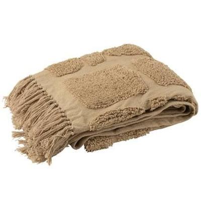 J-Line Plaid Sidney - polyester - beige - 192 x 123 cm J-Line Plaid Sidney - polyester - beige - 192 x 123 cm