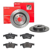 Remmenset, remschijf BREMBO, Remschijftype: Geperforeerd, Inbouwplaats: Achteras: , u.a. für Volvo