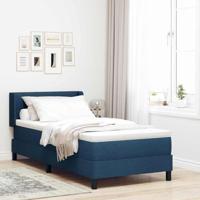 vidaXL Boxspring Bed met Matras Blauw 90x190 cm Stof