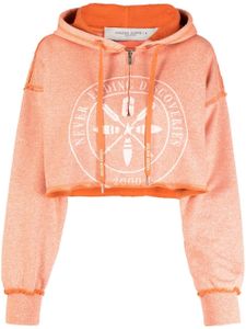 Golden Goose hoodie crop à imprimé graphique - Orange