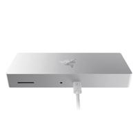 Razer Thunderbolt 4 Dock (Mercury) - Premium hub met RGB-verlichting voor Windows en Mac (10 poorten in één, uitvoer naar twee 4K-monitoren of één 8K-monitor) Wit