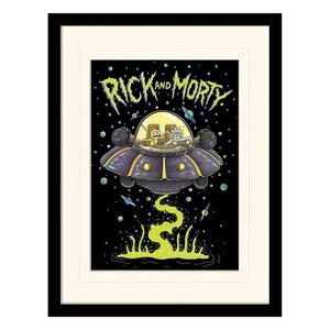 Rick And Morty Collector Print Framed Poster Ufo (White Background)