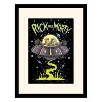 Rick And Morty Collector Print Framed Poster Ufo (White Background) - thumbnail