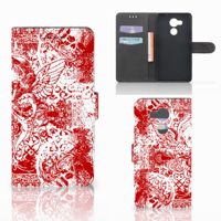Telefoonhoesje met Naam Huawei Mate 8 Angel Skull Rood