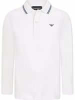 Emporio Armani Kids logo-print long-sleeve polo shirt - WHITE