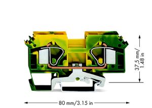 WAGO 283-607 Aardingsklem 12 mm Spanveer Toewijzing: Terre Groen, Geel 25 stuk(s)