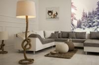Maritieme vloerlamp SEVEN SEAS 158cm touw vloerlamp linnen kap - 30202