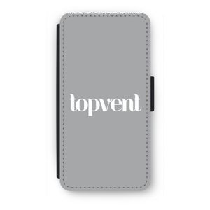 Topvent Grijs Wit: iPhone 8 Plus Flip Hoesje