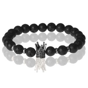 Memphis kralen armband Lavasteen Crown Black