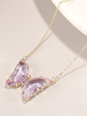 Fantasie Glas Kristal Vlinder Halsketting