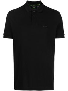 BOSS polo en coton à logo brodé - Noir