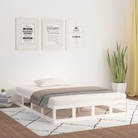 Bedframe massief hout wit 140x200 cm - thumbnail