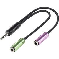 Speaka Professional SP-7870716 jack audio Y-adapter [1x jack plug 3,5 mm - 2x jack 3,5 mm] zwart