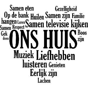 Ons huis, hartvorm - Muursticker