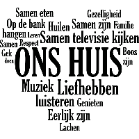 Ons huis, hartvorm - Muursticker