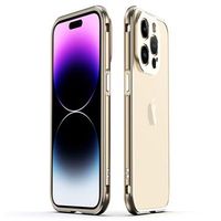 Polar Lights Style iPhone 14 Pro Max Metalen Bumper - Goud