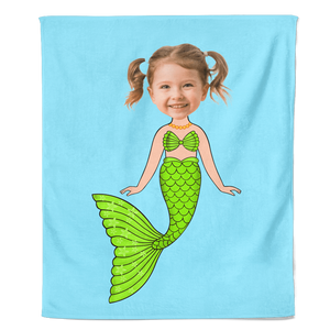 Cartoon Fleecedeken Mermaid