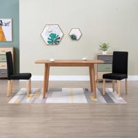 vidaXL Eetkamerstoelen 2 st stof zwart