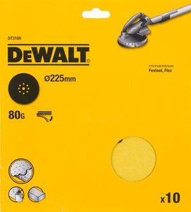 DeWalt Accessoires Schuurschijf, Ø225mm, Festool, Flex 9 perf., K80 (10x) - DT3169-QZ