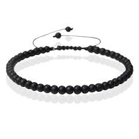 Memphis No.1 Armband - 4mm Agate Black Matte