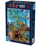 Cartoon New York Puzzel 1000 Stukjes