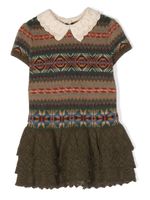 Ralph Lauren Kids robe courte en maille Fair Isle - Vert