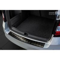 Zwart RVS Bumper beschermer passend voor Skoda Fabia III Combi 2015- 'Ribs' AV245159 - thumbnail