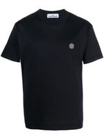 Stone Island t-shirt en coton à patch logo - Bleu