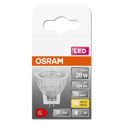 OSRAM 4058075433403 LED-lamp Energielabel E (A - G) GU4 Reflector 1.8 W = 20 W Warmwit (Ø x l) 35 mm x 38 mm 1 stuk(s)