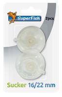 Superfish Zuignappen 16/22mm - Betrouwbare Aquarium Grip, 2-pack Duurzame Zuigers