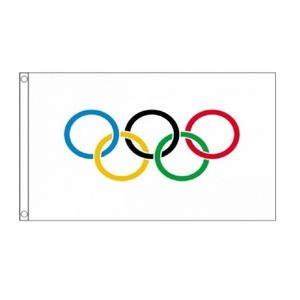 5x Olympische spelen vlaggen   -