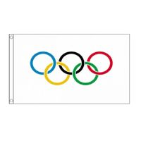 5x Olympische spelen vlaggen   - - thumbnail