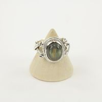 Zilveren Ring met Labradoriet Maat 16,5 - Model 2 (Sterling Zilver 925) - thumbnail