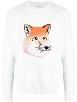 Maison Kitsuné pull en coton Fox à col rond - Vert