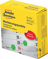 AVERY Zweckform 3851 zelfklevende markeringspunten 800 stuks (Ø10 mm, plakpunten op rol in dispenser, puntstickers voor kleurcodering, ronde stickers voor kalenders, planners en om te knutselen) groen