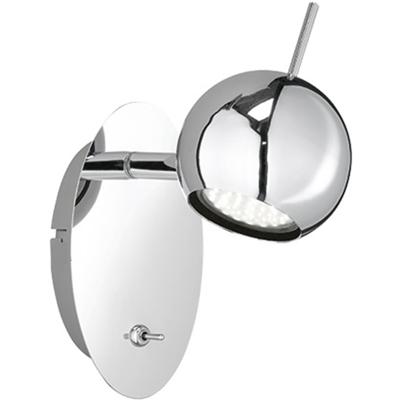 LED Wandspot - Trion Borlo - GU10 Fitting - 1-lichts - Rond - Glans Chroom - Aluminium LED Wandspot - Trion Borlo - GU10 Fitting - 1-lichts - Rond - Glans Chroom - Aluminium