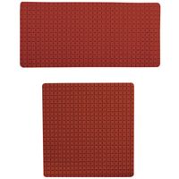 MSV Douche/bad anti-slip matten set badkamer - rubber - 2x stuks - terracotta - 2 formaten - thumbnail