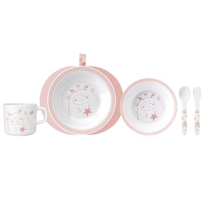 Saro Eetset Met Warmhoudbord Schaap 5-delig Zalmroze