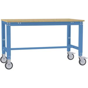 Manuflex AU7355.5012 Werktafel universele speciale mobiel met multiplex plaat, bxdxh = 1500 x 800 x 752-972 mm Lichtblauw (RAL 5012)